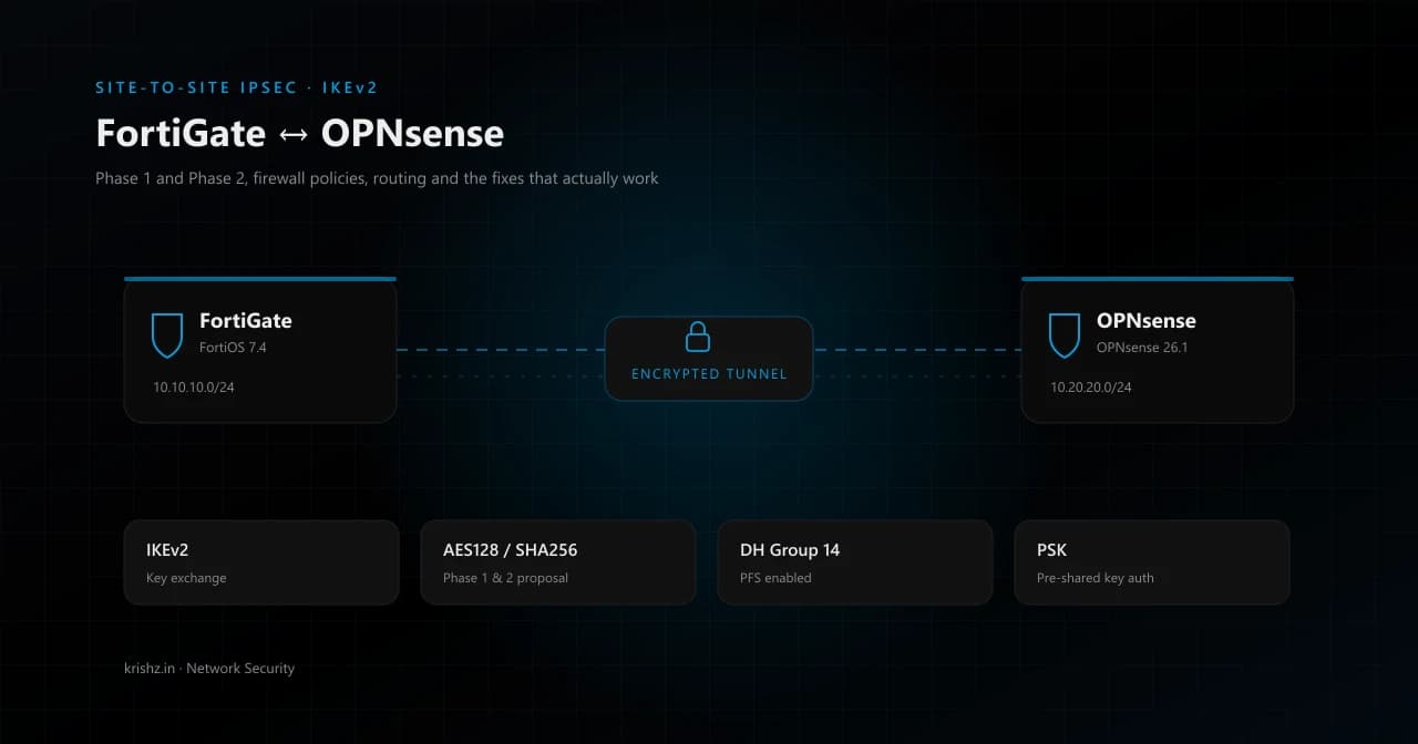 Building a FortiGate to OPNsense Site-to-Site IPsec Tunnel with IKEv2